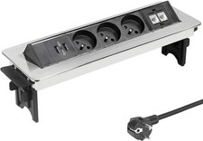 3er Steckdosenleiste Steckdose versenkbar Steckdose Typ E USB RJ45 Ethernetkabel