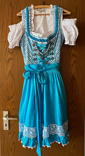 Damen dirndl blau weiß - damen,