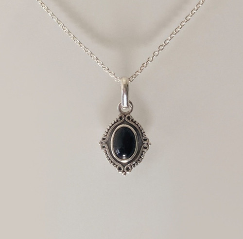 Filigrane silber kette - onyx,