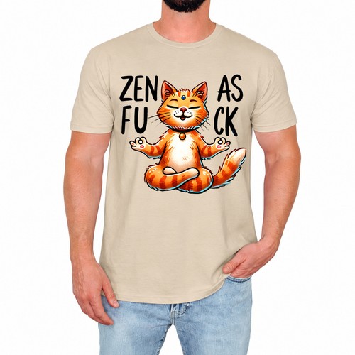 Zen katze herren - katze, t-shirt