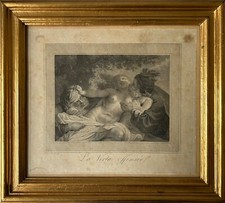 Bilderrahmen Gold Antik Vintage Kupferstich Akt Frau Venus Louis Darcis