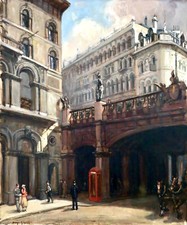 Ölgemälde ORIGINAL Gemälde ART DECO England London ca.1930 Wells (1881-1973)