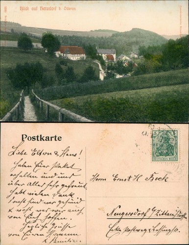 Ansichtskarte hetzdorf flöha - ansichtskarte, hetzdorf-flöha