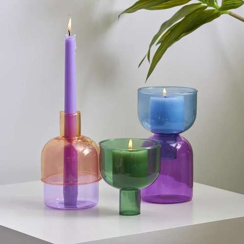 Kerzenständer glas blumenvase - kerzenständer,