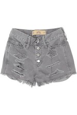 Hollister Shorts Damen kurze Hose Hotpants Gr. 3XS Baumwolle Grau #3p08mcz
