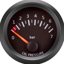 52mm Öldruckmesser Auto Messgerät Kit Schwarz Lichtanzeige BAR Ziffern