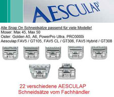 AESCULAP Scherkopf / Schneidsatz. Auch top für z.B. MOSER MAX 45 / 50. Snap On 