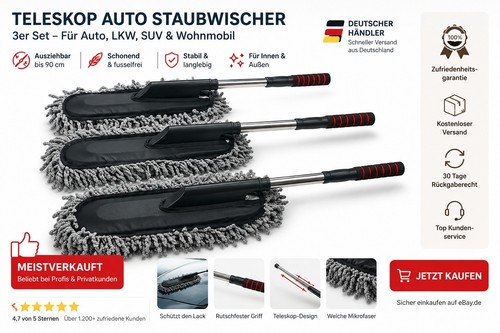 Auto staubwedel mikrofaser - mikrofaser, 3er