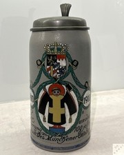Oktoberfest Maßkrug 1910 Offizieller Festkrug Zinndeckel Münchner Kindl Bier _gz