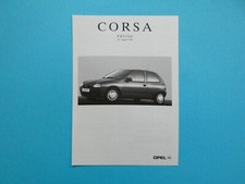 Prospekt / Preisliste - Opel Corsa B / GSi 16V - 08/93