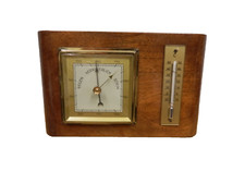 Wand Wetterstation Barometer Thermometer edles Design Schleiflack Vintage