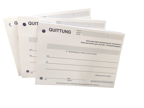 Quittungsblock sd 2 - 8, §19,
