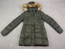 Marc O`Polo Damen Daunenjacke Mantel  Gr. 34 Kapuze Kunstfell khaki