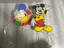 Original Disney Lampen Mickey Mouse Donald Duck Holz Vintage 