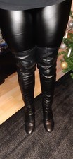 Zara Leder Overknee Stiefel Gr
