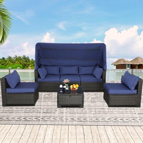 Loungemöbel blau braun - loungemöbel, blau/braun