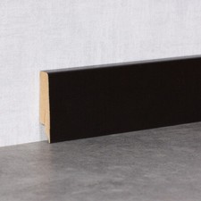 Sockelleiste schwarz 58mm Cube K58C Fußleiste Vinyl Laminat Parkett Clips Ecken