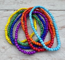 7-teiliges Armband Set Perlenarmband BoHo Ethno Hippie Glasperlen 7 Farben 5,9cm