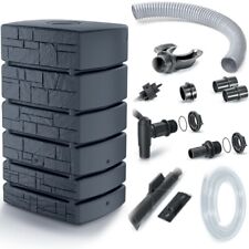 Regentonne 500L Regenfass Regenwassertank Wasserfass + Anschluss-Set Anthrazit