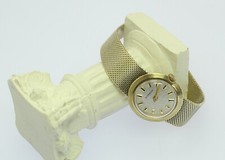 ♦ Damen Armbanduhr Dugena 14 kt 14k 585 er Gelbgold Handaufzug Uhr Milanaiseband