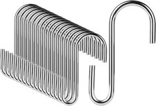 20x Metallhaken S Haken 6cm Küchenhaken Fleischerhaken Edelstahl Räucherhaken