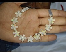 Solid 925 Sterlingsilber Original Äthiopische Opal Blumen Armband für Damen