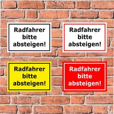 Schild Radfahrer bitte