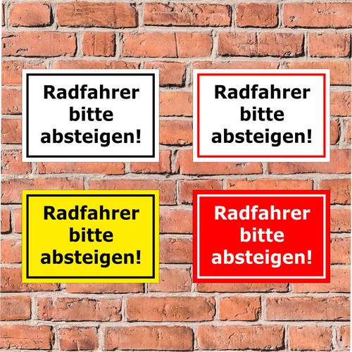 Schild radfahrer bitte - schild,
