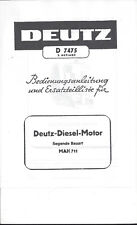 Betriebsanleitung + Ersatzteil-Liste Deutz-Motor MAH 711 (liegend)