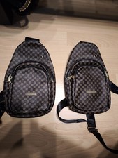 Herren Schultertasche Umhängetasche  Hüfttasche  Braun Gold Neu