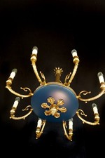 antik 8 fl Kronleuchter Deckenlampe Lüster Bronze Empire Frankreich ca.1950/60