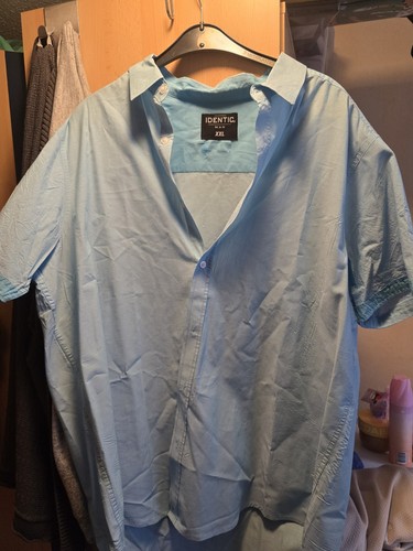 Blaues herren kurzarmhemd - blaues,