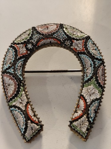 Biedermeier,Brosche,Glasmosaik