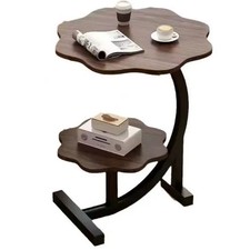 Holztisch Couchtisch Kleiner für Zuhause Blumenform C-Tisch, Braun, 40x30x65 cm