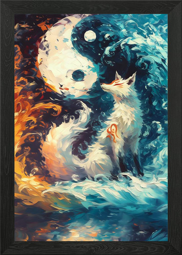 Yin yang fuchs gerahmtes - yang,