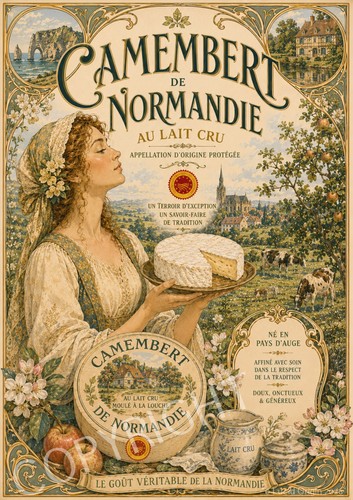Poster vintage camembert de - poster,