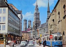 AK München Marienplatz Tram 1 Autos 1965