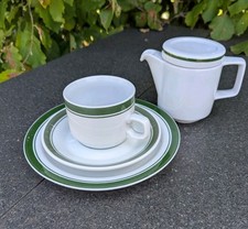 Mitropa Geschirr Kaffee Tasse Untertasse Kännchen Grün Rationell DDR Gastro Set 