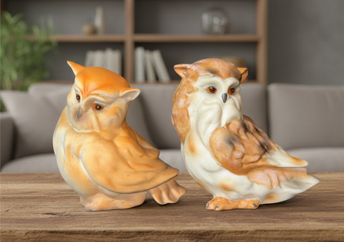 Porzellan eulen figuren - eulen,