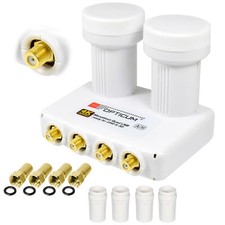 OPTICUM Monoblock QUAD LNB 0,1 dB doppel Astra Hotbird HD 4K UHD ► 4 Teilnehmer