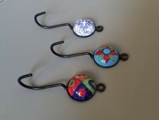 Kleiderhaken - Handbemalt - 3 Stück - Keramik