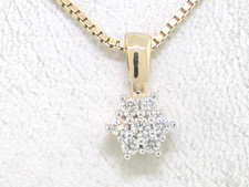 Brillant Anhänger Blütenform 585 Gelbgold 14Kt  7 Brillanten total 0,12ct TW Si