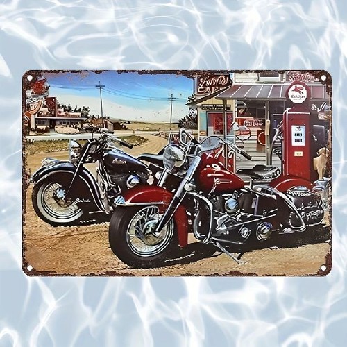 Blechschild chopper motorrad - blechschild,
