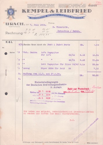 Rechnung kempel leibfried - kempel,