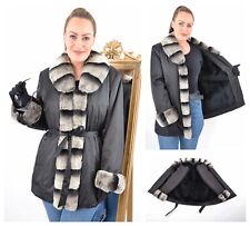 A1602 Pelzjacke Innenfutter Besatz Kanin Kaninchen weich wie Nerz Pelz Jacke 42