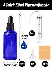 5pcs 50ml 30ml Pipettenflasche Apothekerflasche  ‎Blauglasflasche Tropfflasche