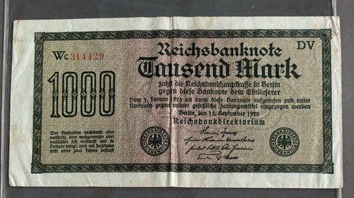 Reichsbanknote 1000 mark 1922 - reichsbanknote,