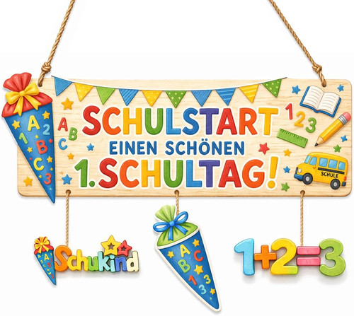 Einschulung deko holzschild - deko,