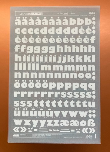 Letraset 3053 gill kayo pt - kayo, 72