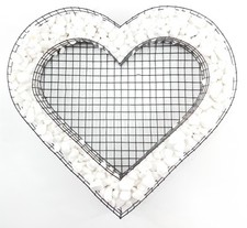 Grabschmuck Herz Gitter mit Carrara Kies Allerheiligen Allerseelen Grabdeko Deko